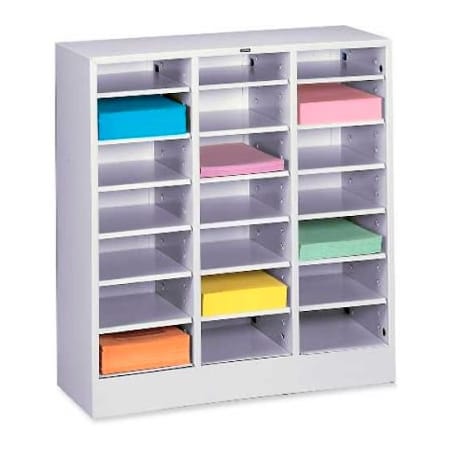 Tennsco Letter Size 21 Compartment Steel Literature Sorter - Gray 4075GREY